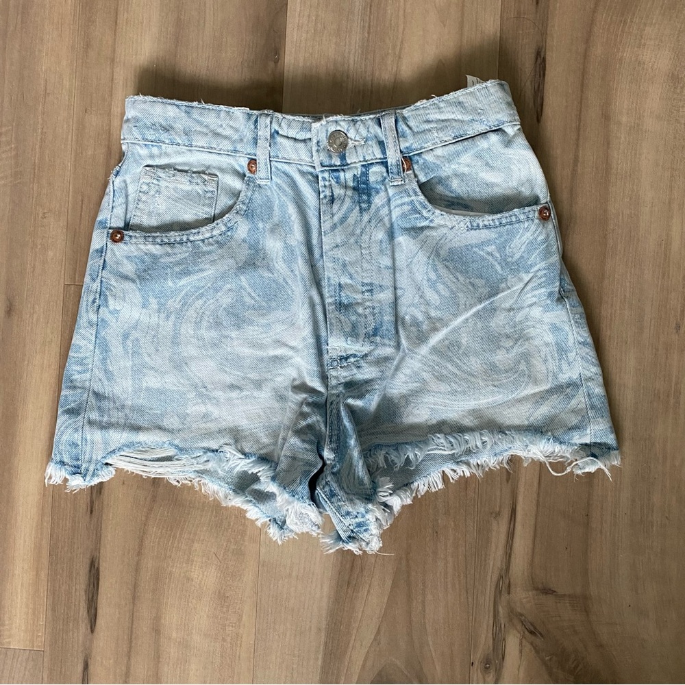 Zara Print Jean Shorts
